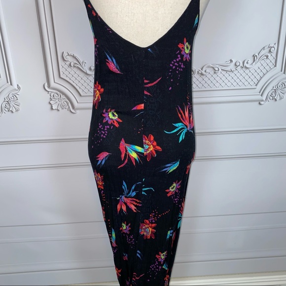 Rusty Long Black Fitted Front Button Up Dress | Size M - Picture 9 of 11